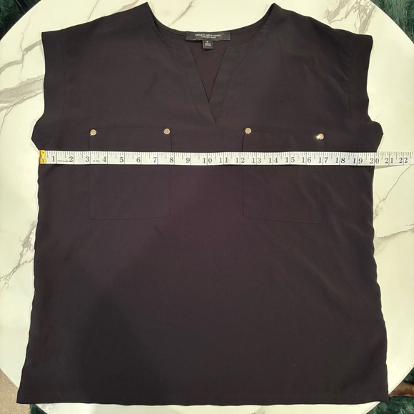Marc New York Black Blouse with Pocket Accents - Picture 5 of 8
